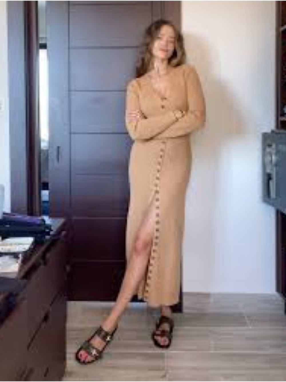LPA Kavala Sweater Dress in Camel Sz S, NWT